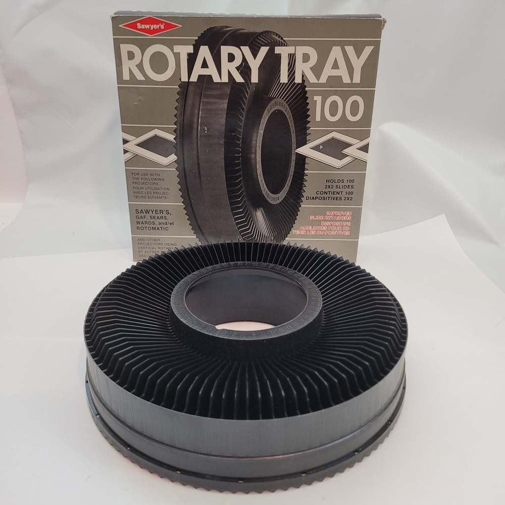 Sawyer's Rotary Tray 100 2x2 Slide Projector Carousel GAF Sears Wards Rotomatic